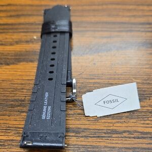 Fossil Black Leather Watch Band Replacement Strap